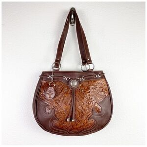 American West Brown and Tan Leather Bag